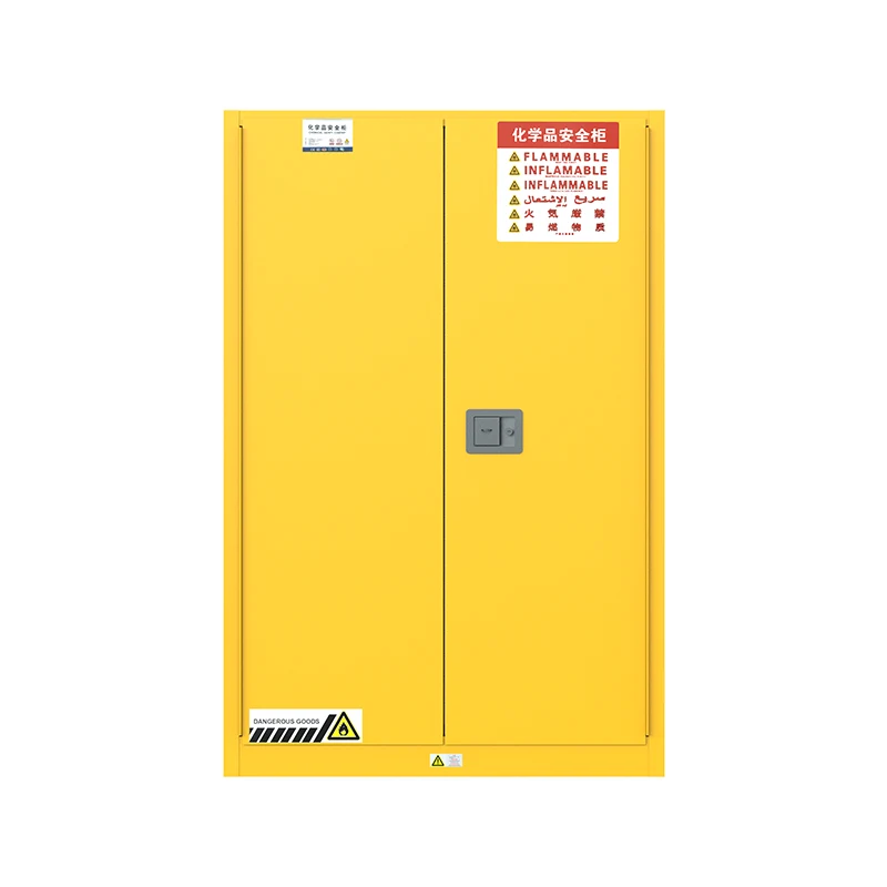 Qu'est-ce qui fait d'une armoire de stockage de sécurité pour liquides inflammables et produits chimiques de 45 gallons une solution fiable pour le lieu de travail ?